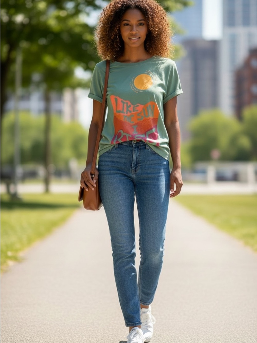 ❤️ Target Sage Green Like The Sun I Rise Short Sleeve Tee Size L
